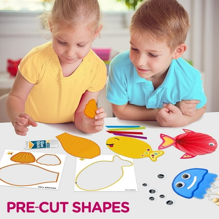 Arts and Craft Kit for Toddlers Ages 3, 4, 5 Years - Craft 9 Fun Fish Characters