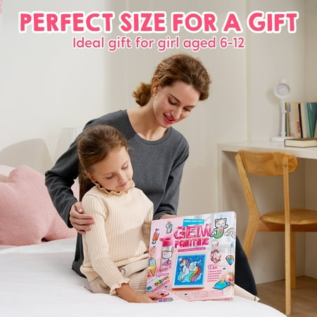 Joyfy 16 Projects Big Gem Art,5D Gem Painting Activities Kits for Kids, Diamond Arts And Crafts Gift for Girls 6-12