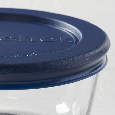 Anchor Hocking Glass Food Storage Containers with Lids, 1 Cup Round, Set of 4