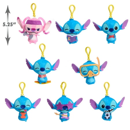 Disney Stitch Mystery Blind Bag Collectible Clip-On Mini Plush, 3.5 Inch Surprise Plush, Alien, Kids Toys for Ages 2 up