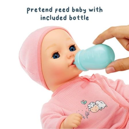Baby Born My First Baby Doll Annabell w/ Blue Eyes, Realistic Soft-Bodied, Kids Ages 1+ Eyes Open & Close, Bottle