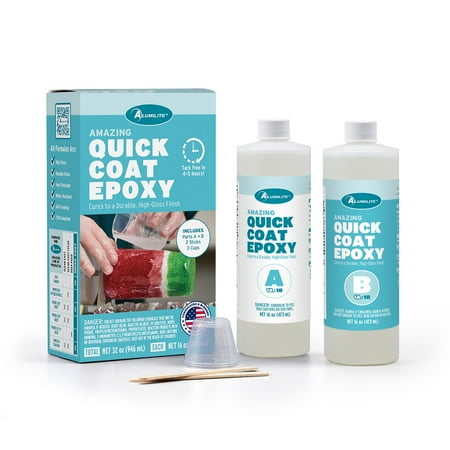 Alumilite Amazing Quick Coat Epoxy Kit - 32 oz Art Epoxy, Adult Ages 14 & up, 32 oz