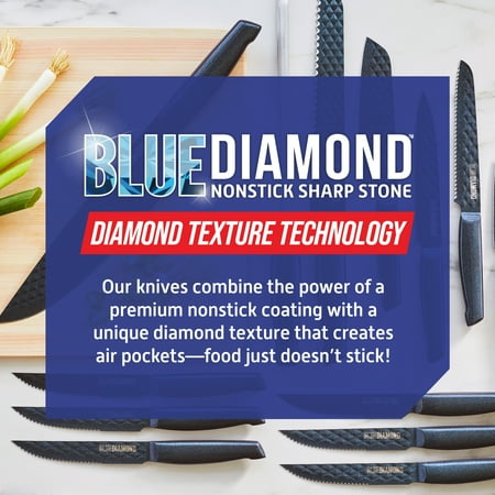 Blue Diamond 14 Piece Stainless Steel Sharp Stone Knife Set
