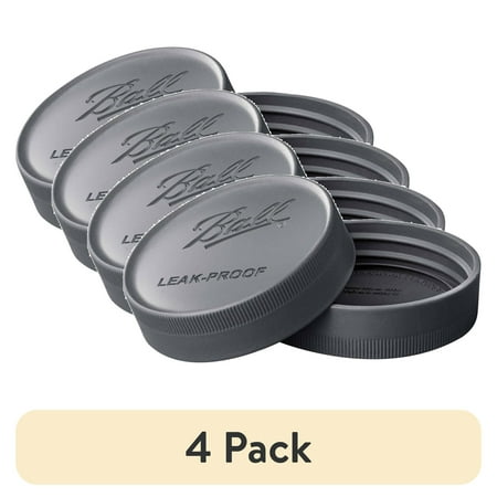 (4 pack) Ball One-Piece Leak-Proof Regular Mouth Storage Lids, 6-Pack, 1 Piece, 1