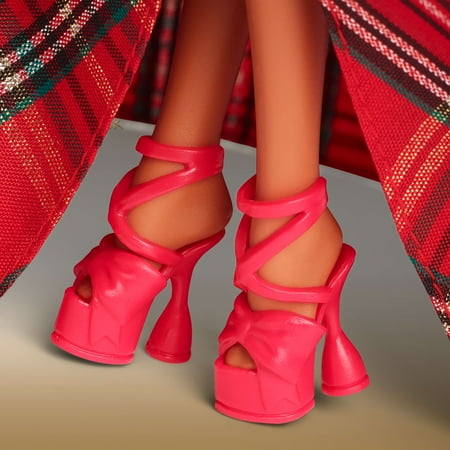 Barbie 2024 Holiday Barbie Dolls, Seasonal Collector Gift, Barbie Signature, Plaid Gown with Red Bow