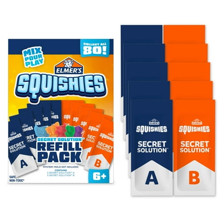 Elmer?s Squishies Refill Pack, Creates 5 Additional Mystery Characters, 5 Count