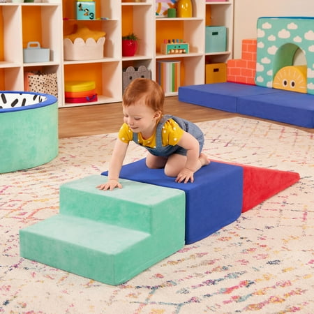Battat Squishy Stack Climbers 3 Foam Multicolor Play Shapes, Toddler and Preschool Toys