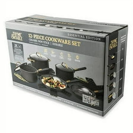 Thyme & Table Granite 12-Piece Cookware Set Non-Stick - Gunmetal