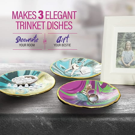 Dan&Darci Craft 'n Clay - Jewelry Dish Making Kit for Kids and Tween Girls Age 8-14 Year Old - Best DIY Arts & Crafts Gift - Girl Birthday Gifts Ideas - Art Projects Kits