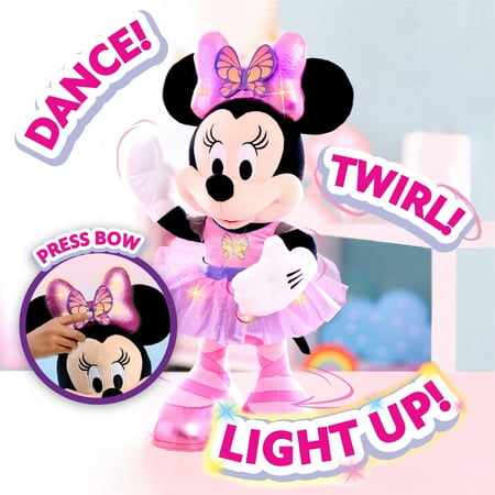 Disney Junior Minnie Mouse Sing and Dance Butterfly Ballerina Lights and Sounds Plush, Sings "Just Like a Butterfly" Baby and Toddler Toys