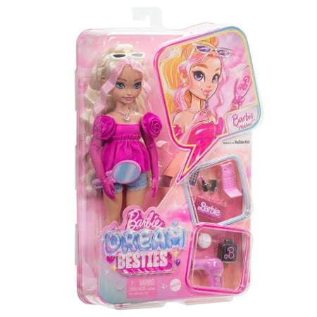 Barbie Dream Besties Barbie ?Malibu? Fashion Doll with 8 Makeup & Hair Themed Accessories