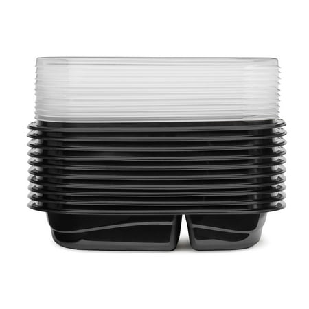 Rubbermaid TakeAlongs, 3.7 Cups, Meal Prep Food Storage Container with Built-In Divider (Includes 10 Containers + 10 Lids)