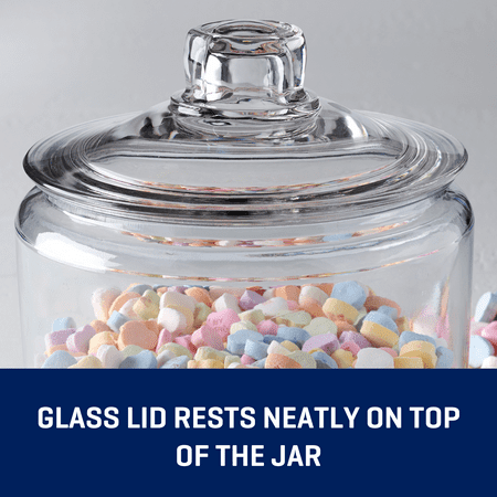 Anchor Hocking Heritage Hill Glass Jar with Lid, 1/2 GallonHalf-Gallon, Set of 1,