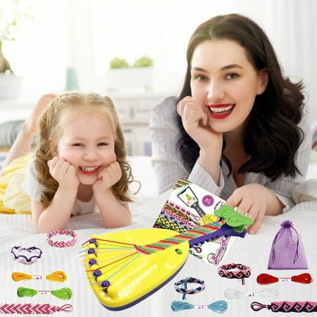 Rirool DIY String Maker Friendship Bracelet Craft Kit with 25 Threads, Arts and Crafts Toy for Girls 8-12 - Christmas Birthday Gift