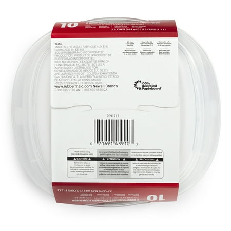 Rubbermaid TakeAlongs Food Storage Containers, 10 Piece Set, Red, 10