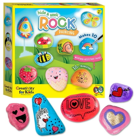 Creativity for Kids Hide and Seek Rock Painting Kit - Child Craft Kit for Boys and Girls
