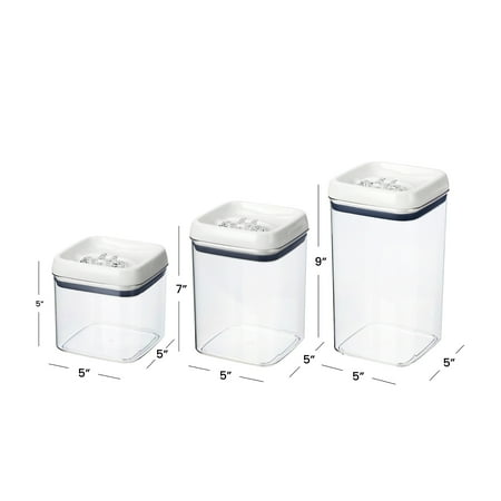 Better Homes & Gardens Canister Pack of 3, Flip-Tite? Square Food Storage Container Set