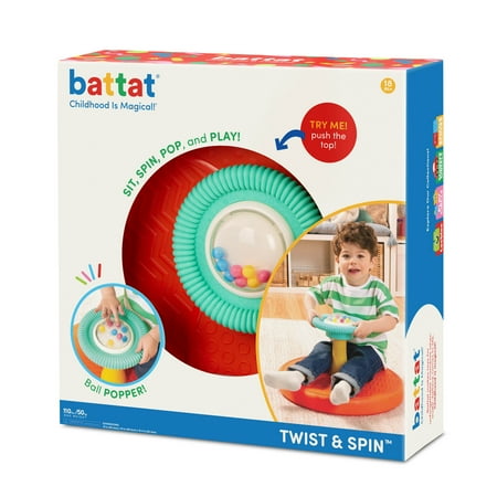 Battat Twist & Spin Activity Toy 3 Pieces with Ball Popper, Toddler 18 Months and Preschool Toys