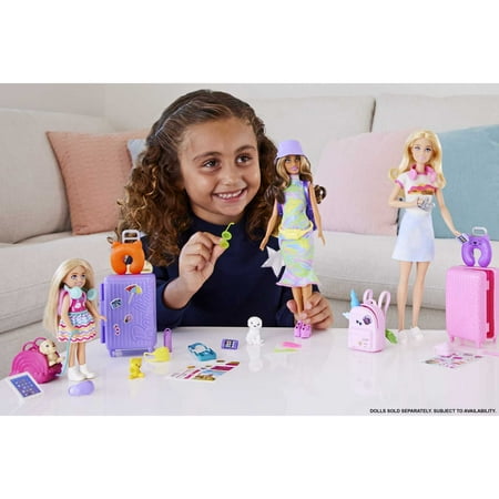 Barbie Chelsea Doll and Accessories, Small Doll Travel Set with Puppy and 6 Pieces