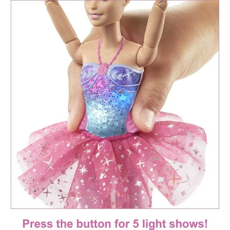 Barbie Dreamtopia Twinkle Lights Ballerina Doll, 11.7 in Blonde with Light-up Feature, Tiara & Tutu