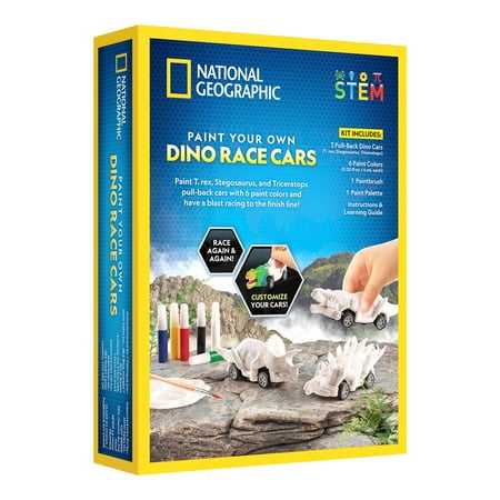 National Geographic Paint Your Own Dino Race Cars Art & Craft Kit for Child 8 Years and up