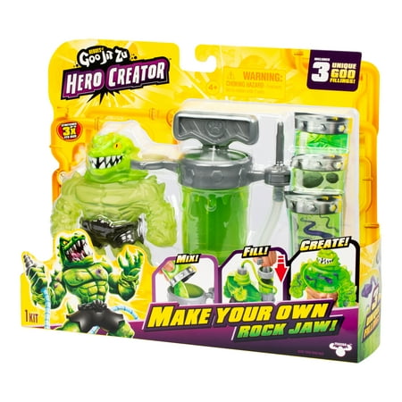 Heroes of Goo Jit Zu Hero Creator Rockjaw Mix, Fill & Create Your Own Stretchy Action Figure Ages 4+