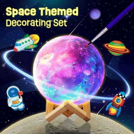 Paint Your Own Moon Lamp Kit, Cool Gifts DIY 3D Space Moon Night Light, Art Supplies Arts & Crafts Kit, Arts and Crafts for Kids Ages 8-12, Toys Girls Boy Birthday Gift Ages 3 +
