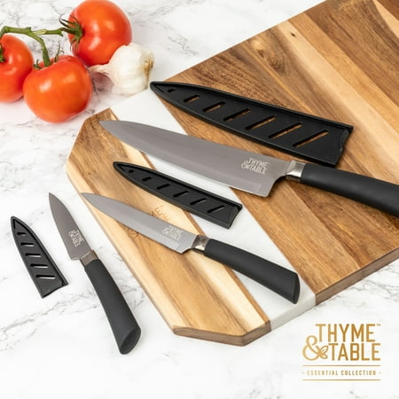 Thyme & Table 3-Piece, Non-Stick Coated High Carbon Stainless Steel Kitchen Knives