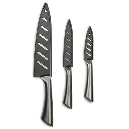 Thyme & Table Non-Stick Coated High Carbon Stainless Steel Carbon Chef's Knives, 3 Piece Set