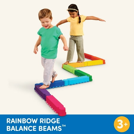 Battat Rainbow Ridge Balance Beams Active Playset with 10 Plastic Pcs, Toddler and Preschool Toys