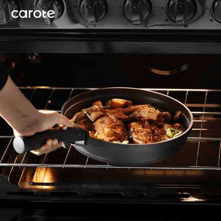 Carote Nonstick Cookware Sets, 19 Pcs Non Stick Pots and Pans Set with Removable Handle, BlackBlack, 20pcs,