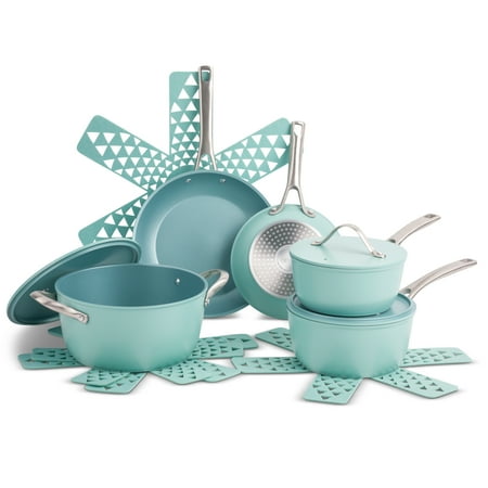 Thyme & Table Acadia 12 Piece Cookware Set Non-Stick - Blue, Blue