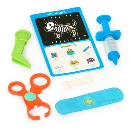 Battat Happy Puppy Vet Set with Plush Dog and 10 Plastic Accessories, Toddler and Preschool Toys