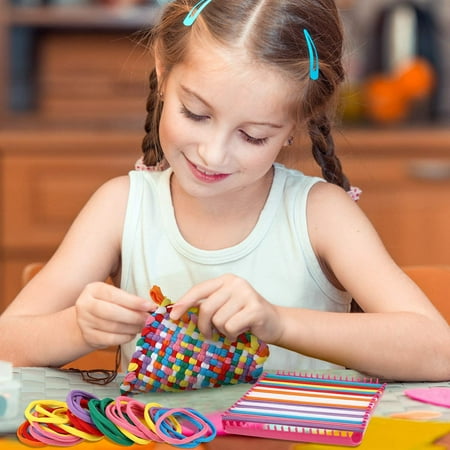 Rirool Weaving Loom Kit for Kids and Adults - 90 Pieces Potholder Loops Crafts in 6 Colors - Educational DIY Knitting Kit for Beginners