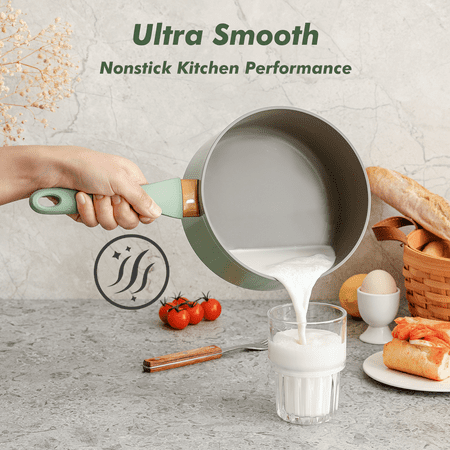 SENSARTE Nonstick Pots and Pans Set, 18 Pieces Non Stick Cookware Set, Induction Kitchen Cookware Sets Green, PFOA Free, Green