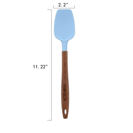 The Pioneer Woman 10-Piece Silicone and Acacia Wood Handle Cooking Utensils Set, Blue