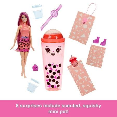 Barbie Pop Reveal Boba Tea Mango Mochi Fashion Doll & Accessories Set with 8 Surprises (Styles Vary)