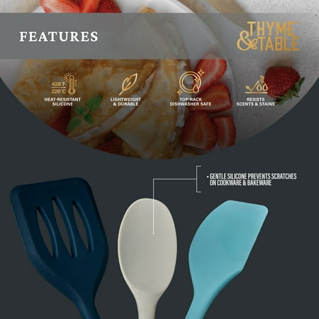 Thyme and Table Silicone Mini Kitchen Utensil Set, 3 pcs