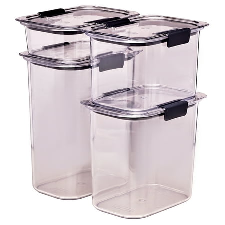 Rubbermaid Brilliance Tritan Airtight Pantry Food Storage 8-Pc Set, 2.8 Qt, Dishwasher Safe