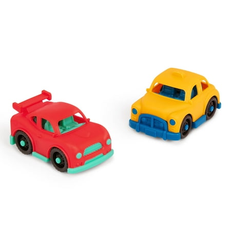 Battat Mini Riders 4-Pack Pick-Up Truck Sports Car Taxi Police Car, Baby and Toddler Toys