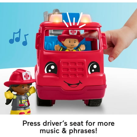 Fisher-Price Little People Fire Truck Musical Toddler Toy with Lights Sounds & 2 Figures