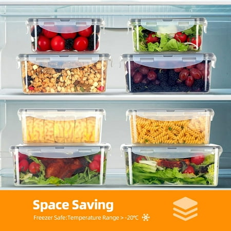 ATUPEN 50 Pcs Food Storage Containers with Lids, Meal Prep Plastic Container Pantry & Kitchen OrganizationWhite,