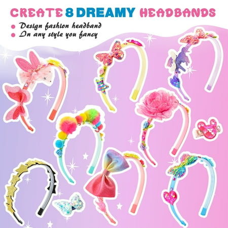 Superwinky DIY Headbands Making Kit for Girls, Hair Accessories Set for Girls 8-12, Arts and Crafts for Kids Ages 4-6, Birthday Gifts for 6 7 8 9 10 Year Old Girls