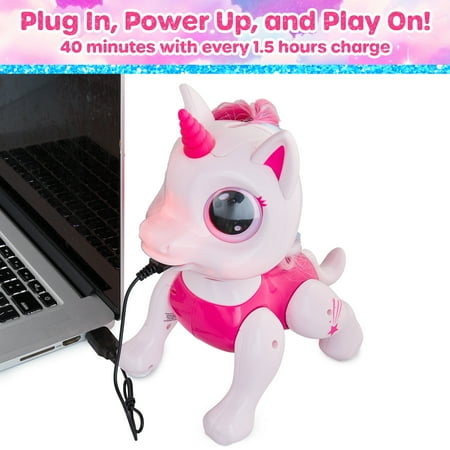 USA Toyz Robo Pets Unicorn, Remote Control Interactive Robot Hand Motion Gestures, STEM Robotic Kids Toys for Boys & Girls Ages 3+ (Pink)