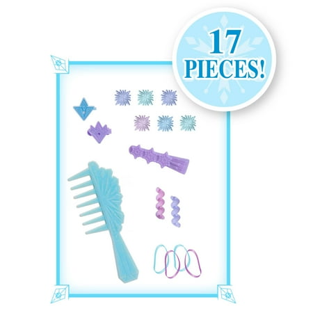 Disney Frozen 2 Elsa Styling Head, 17-Pieces Include Wear and Share Accessories, Blonde, Hair Styling for Kids, Kids Toys for Ages 3 up