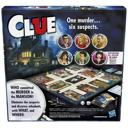 Clue Board Game, Mystery Game for Kids Ages 8 and Up, Family Games for 2-6 Players (Walmart Exclusive)