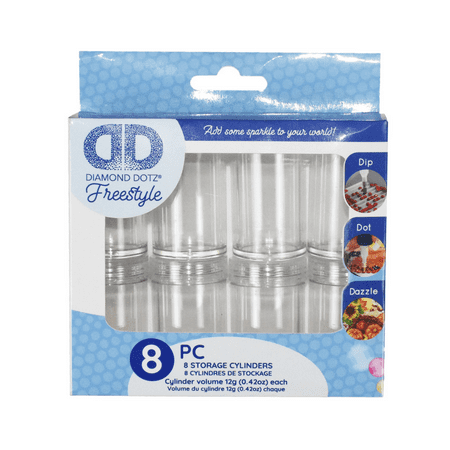 Diamond Dotz Accessories Empty Cylinders 8 Pack Bead Storage Containers - Freestyle Diamond Painting Storage Containers, Diamond Painting Organizer
