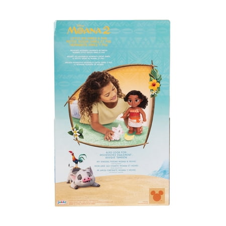Disney's Moana 2 Little Sis Simea 11 inch Tall Doll with Animal Friend Pua