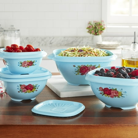 The Pioneer Woman-8 Piece Bowl Set, Sweet Romance, Teal