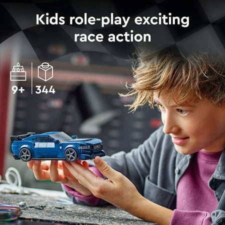 LEGO Speed Champions Ford Mustang Dark Horse Sports Car Toy, Buildable Ford Mustang Toy for Kids, Blue Toy Car Model Building Set, Back to School Gift Idea for Students Ages 9 and Up, 76920